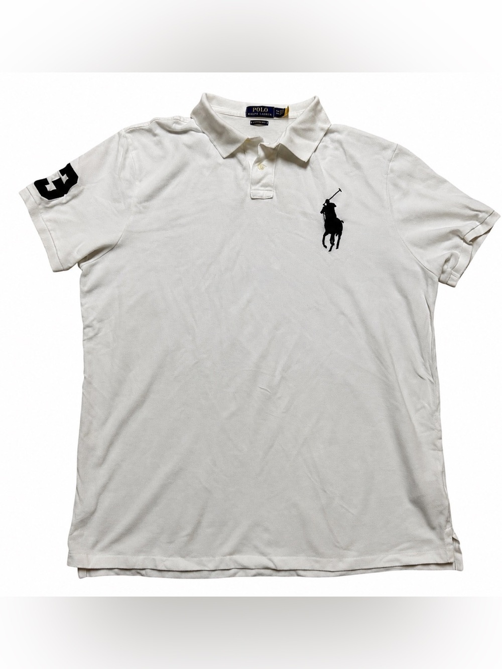 Polo Ralph Lauren Custom Slim Fit Big Pony Polo Shirt White 2XL